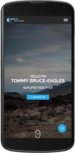 Mobile version of Eagles Fitness website.