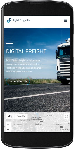 Mobile version of Digital Freight website.